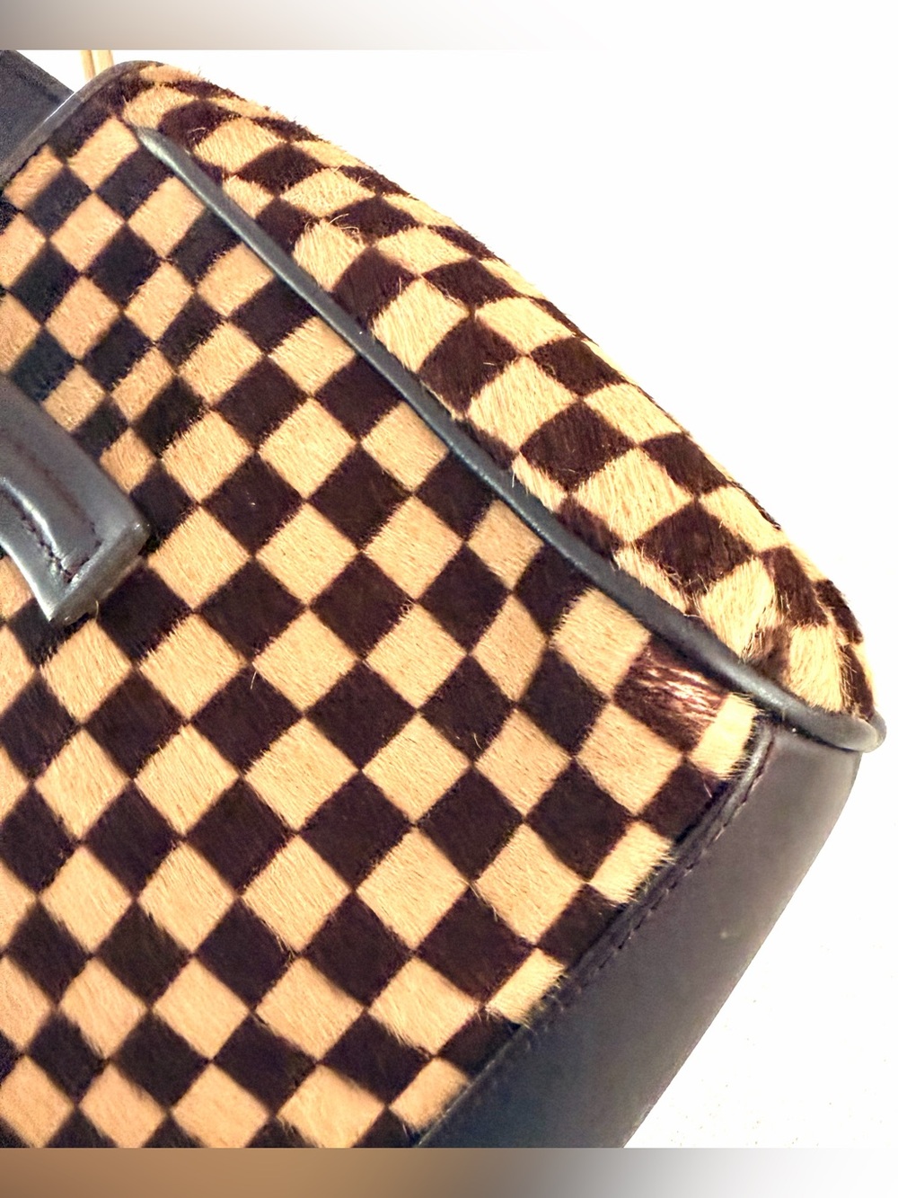 LOUIS VUITTON Damier Sauvage Lion M92131 Calf Hair Handbag Rare - Picture 11 of 16